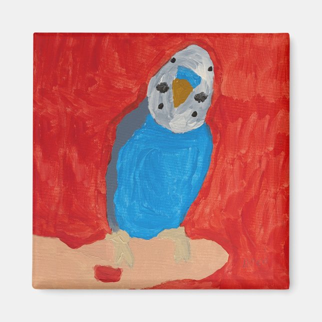 Dallas le petit aimant en céramique Budgie (Devant)