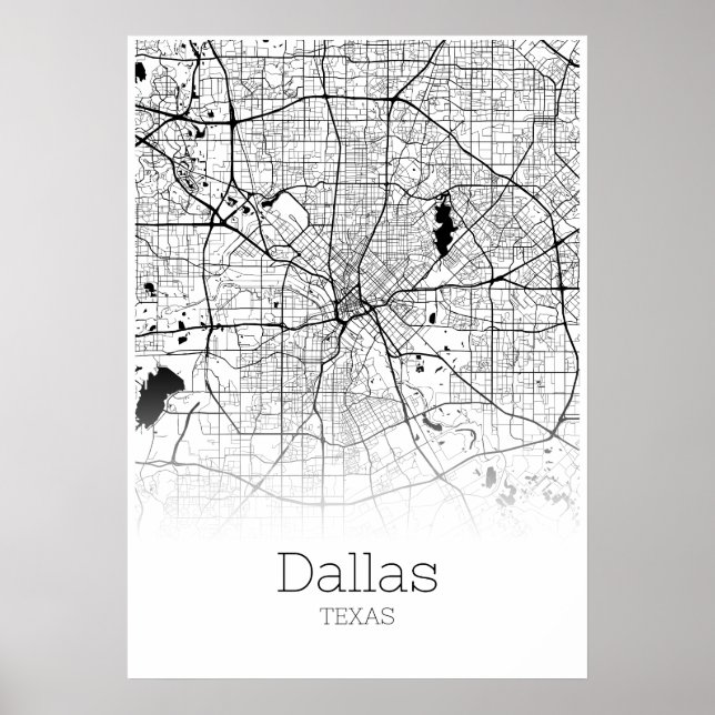 Dallas Map - Texas - City Map Poster (Devant)