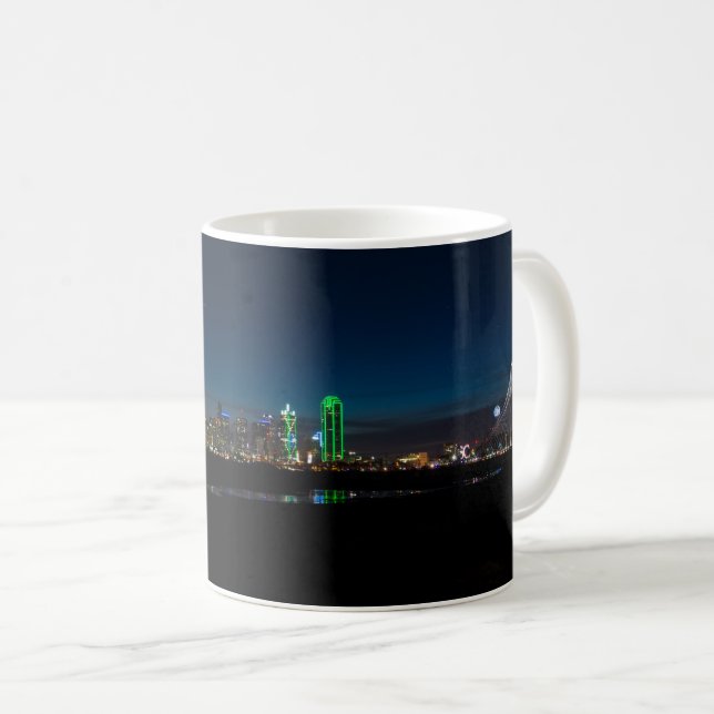 Dallas Skyline Dawn Pano Café Mug (Devant droit)