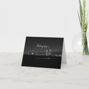 Dallas Skyline Dawn Pano Grayscale Penser carte U