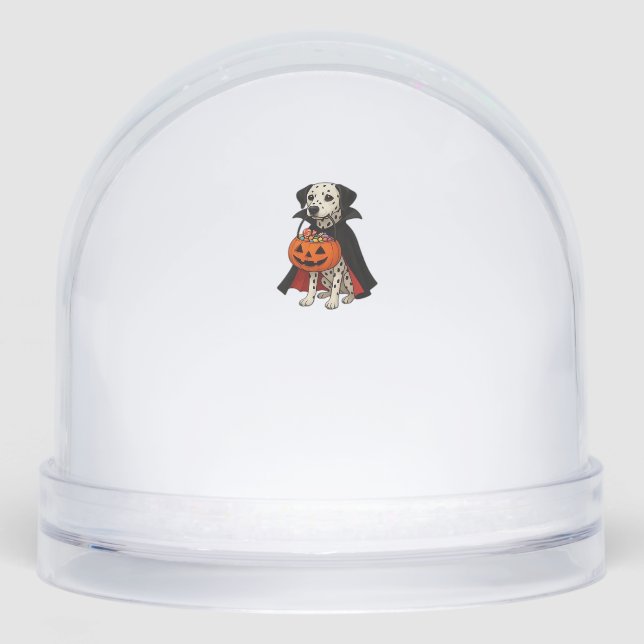 Dalmatian Halloween Vampire Dog with Pumpkin Baske (Avant)