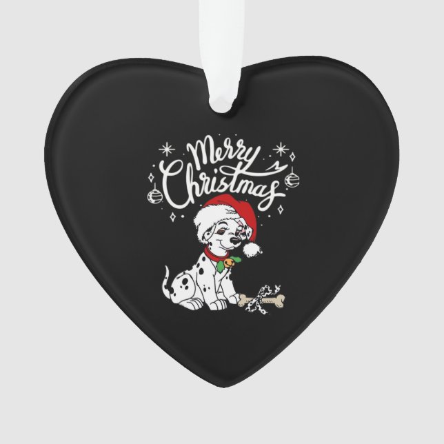 Dalmatian Puppy Dog In A Christmas Santa Hat Xmas  (devant)