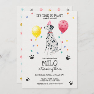 Dalmatie laisse un chien rusé Invitation Anniversa