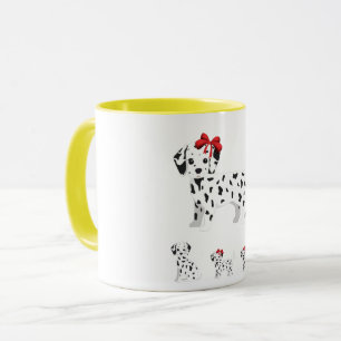 Dalmatien avec chiots combo mug deux tonalités.