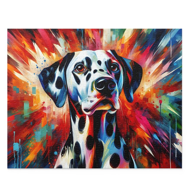 Dalmatien Puzzle : Style Acrylique à Taches Noires (Elegant Blenheim Cavalier King Charles Spaniel Acrylic Style Art Print)