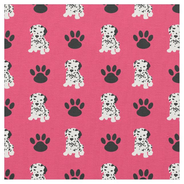 Dalmatien rouge et tissu de points paw (Fermer)
