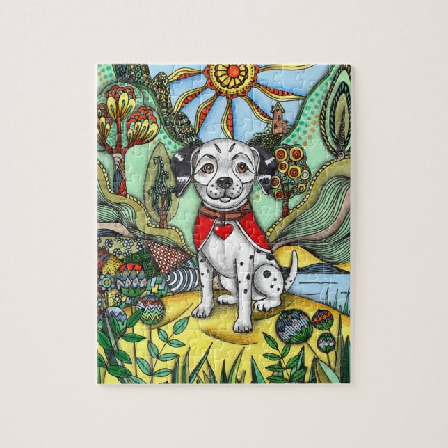 Dalmatien Zentangle fantaisiste Puzzle Automne Jig (Vertical)