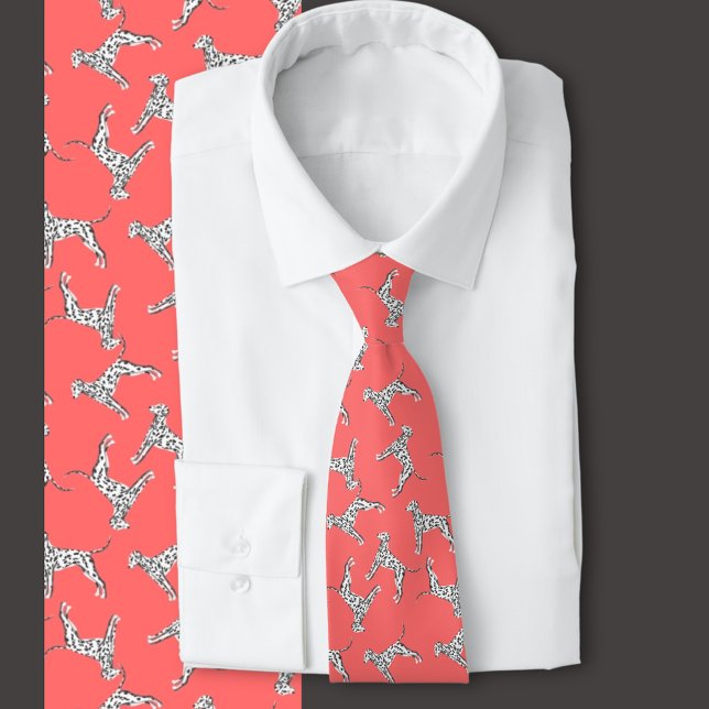 Dalmatiens Cravate corallien multidirectionnel (Dalmatian dog tie, great for veterinarian, dog lover, pet owner, dog breeder)