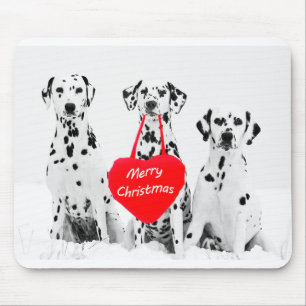 Dalmatiens désirant Joyeux tapis de souris de Noël