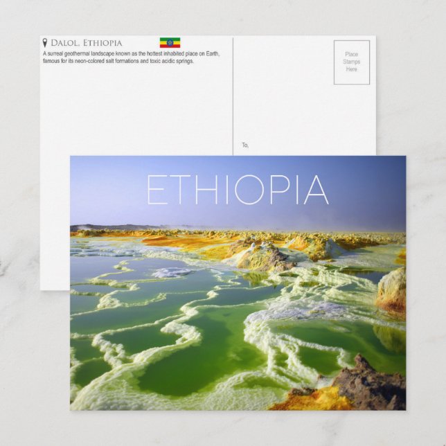 Dalol, Éthiopie Carte Postale de Voyage (Devant / Derrière)
