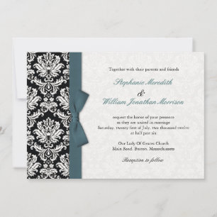 Damas Avec Faire-part de mariage Turquoise