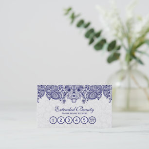 Damas blanches et carte de fidélité en dentelle fl