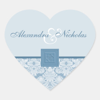 Damas bleues avec Quatrefoil Stickers de mariage c