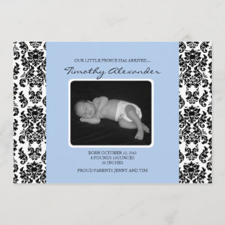 Damas Faire-part de naissance bleue