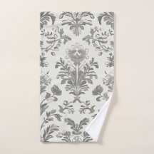 Damas Floral Blanc Victorien Antique