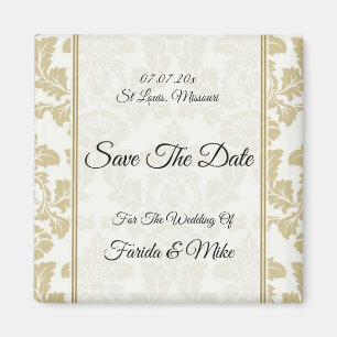 Damas Gold Enregistrer l'invitation Date Magnet