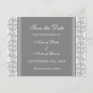 Damas gris Enregistrer la date Cartes postales Mar