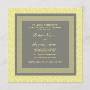 Damas jaune Faire-part de mariage
