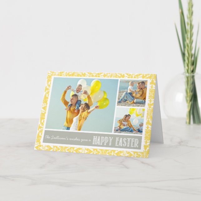 Damas jaune | Photo Collage Bonne Carte Pâques (Devant)