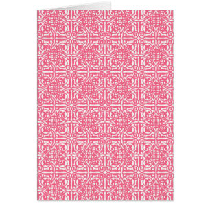Damas médiéval Fleur-de-lis, corail rose & blanc