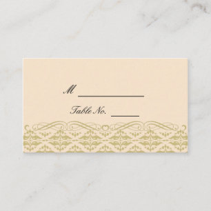 Damas moderne en ivoire or Mariage Cartes de Place