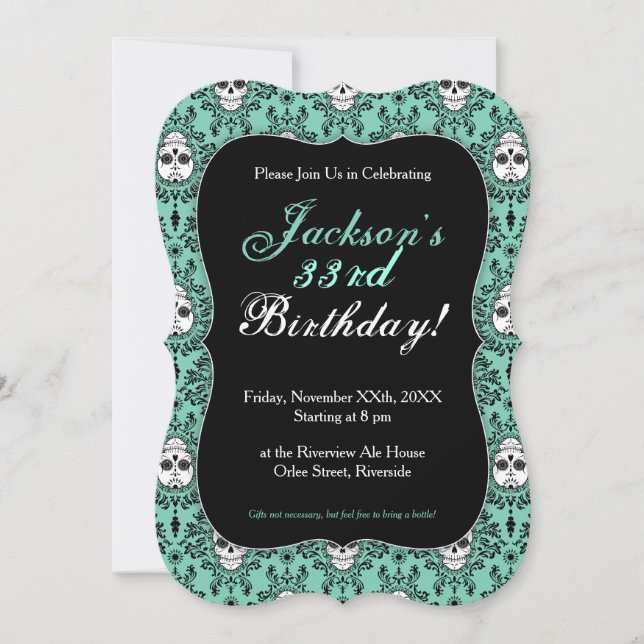 Damas mortes - Chic crâne Sugar Invitations person (Devant)