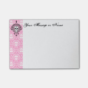 Damas mortes - Notes Post-it® sur le crâne à su