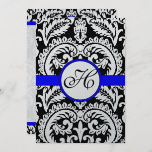 Damas noir avec invitation de mariage Royal Bleu