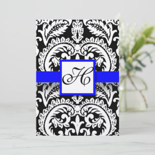 Damas noir avec invitation de mariage Royal Bleu