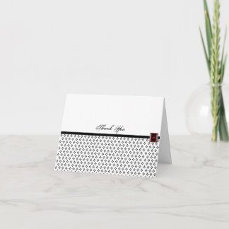 Damas noir et blanc avec Merci rubis