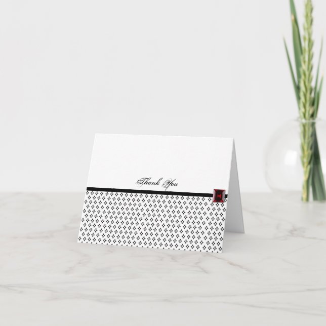 Damas noir et blanc avec Merci rubis (Devant)