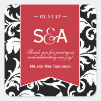 Damas noir et blanc - Stickers Accent Rouge Favori