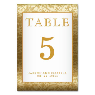 Damas or et blanc - Carte table