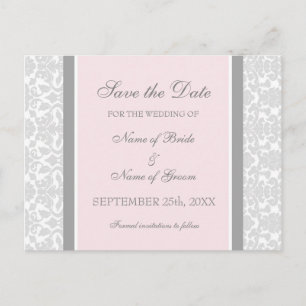 Damas rose Enregistrer la date Cartes postales Mar