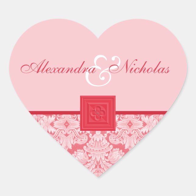 Damas rouge avec Stickers de Mariage Croix Quatref (Devant)