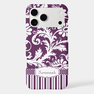 Damas Vintage d'aubergine personnalisée et bande