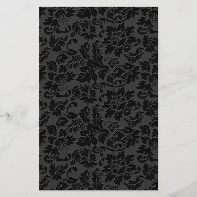 Damas Vintages florales noires et grises (Devant)