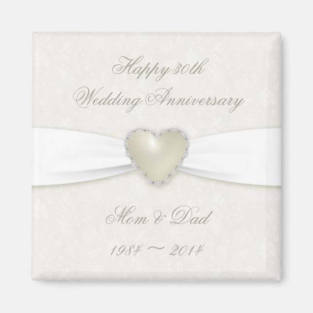 Damask 30th Mariage Anniversary Magnet (Devant)