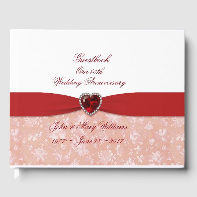 Damask 40e anniversaire de Mariage livre d'or (Recto)