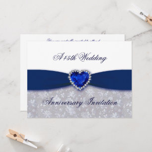 Damask 45e anniversaire de Mariage Invitation