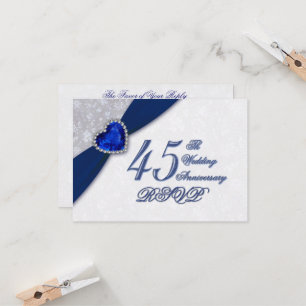 Damask 45e anniversaire de Mariage Invitation