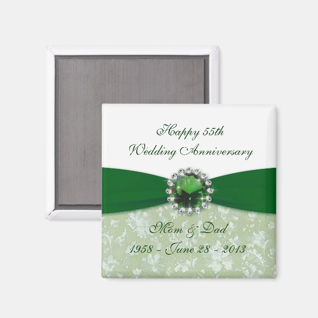 Damask 55e Mariage Anniversary Magnet (Recto/Verso)