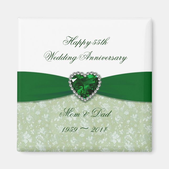 Damask 55e Mariage Anniversary Magnet (Devant)