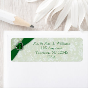 Damask 55e Mariage Étiquette de adresse