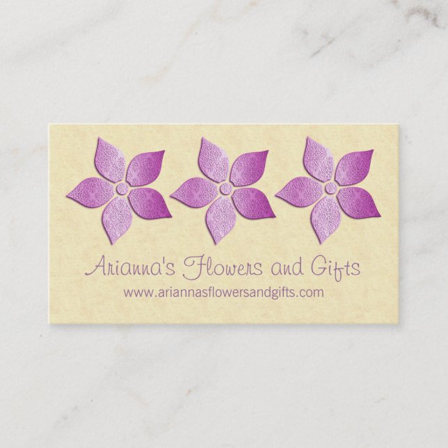 Damask Blooms Floral Carte de visite (Devant)