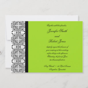 Damask Delin Lime Green Faire-part de mariage