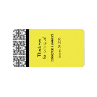 Damask Delon Citron Jaune Mariage Lève Étiquette
