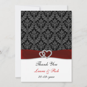 damask diamante rouge mariage merci