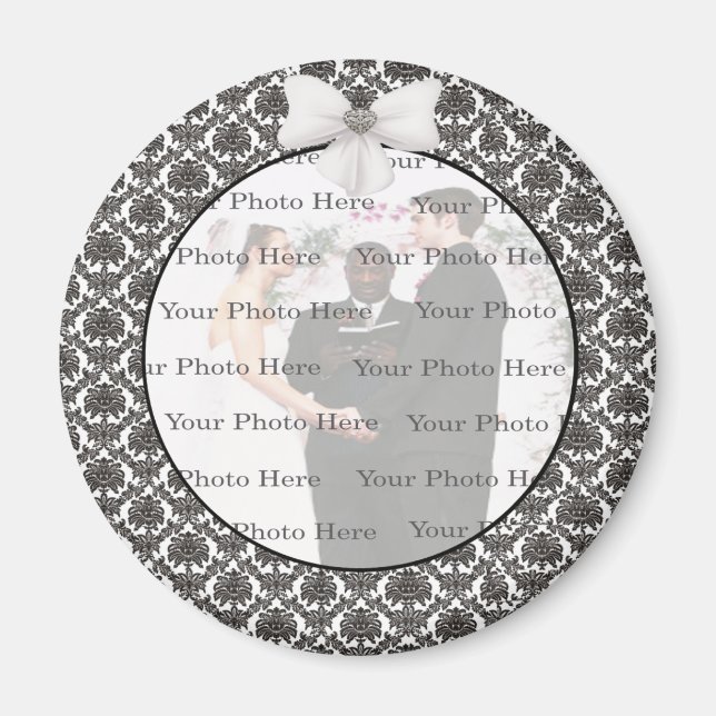 Damask Elegance Mariage Round Magnet (Devant)