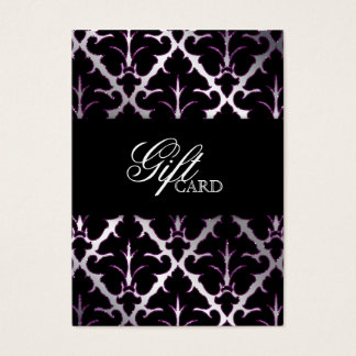 Damask Elegant Carte Cadeau Silver Purple Black